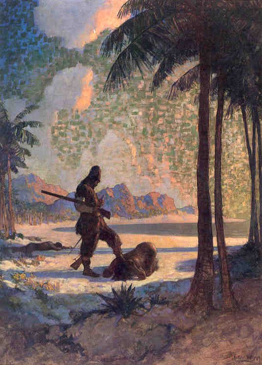 ...and then he kneel'd down again, kiss'd the Ground, and laid his Head upon the Ground, and taking me by the Foot, set my Foot upon his Head...