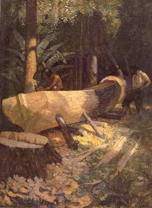 ...we cut and hew'd the out-side into the true Shape of a Boat...